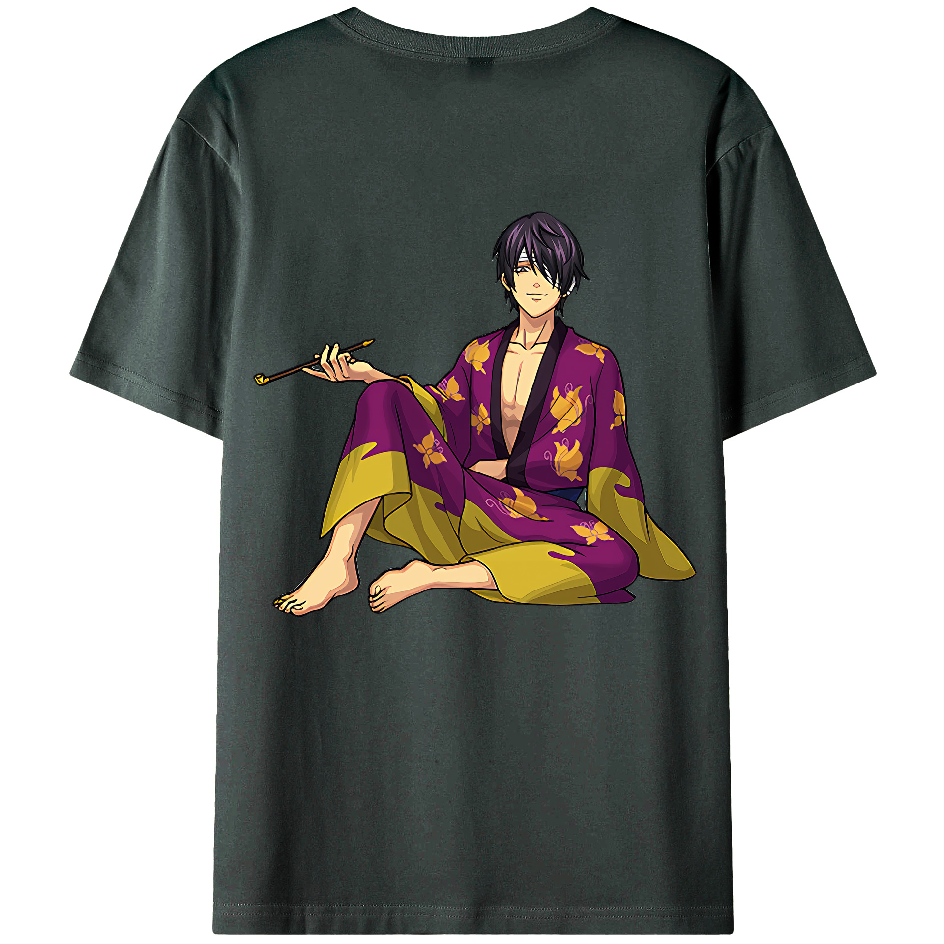 （画像用） ぎんたま 坂田銀時（さかたぎんとき） 神楽 志村新八（しむら しんぱち） GINTAMA Sakata Gintoki Kagura Shimura Shinpachi 綿100％ メンズ半袖Tシャツ（バックプリント） 通気性
